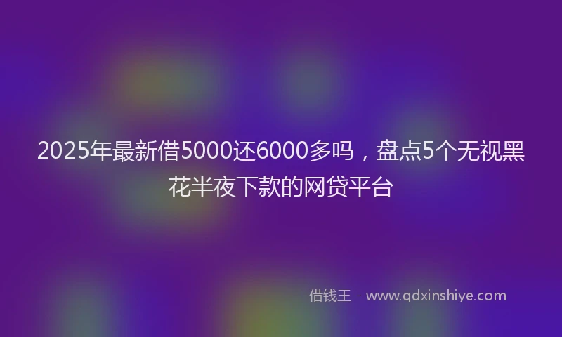 2025年最新借5000还6000多吗，盘点5个无视黑花半夜下款的网贷平台