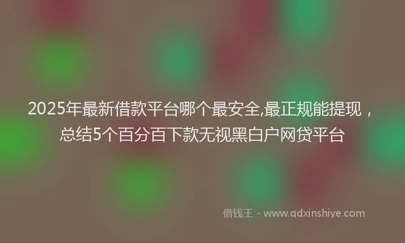2025年最新借款平台哪个最安全,最正规能提现，总结5个百分百下款无视黑白户网贷平台