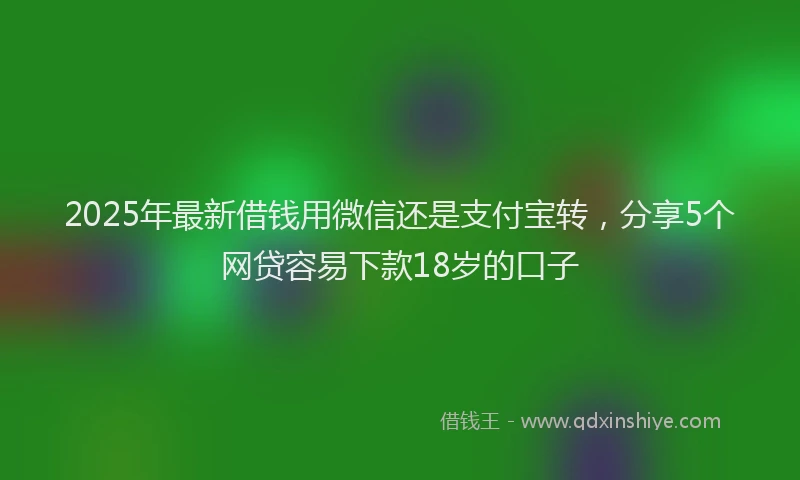 2025年最新借钱用微信还是支付宝转，分享5个网贷容易下款18岁的口子