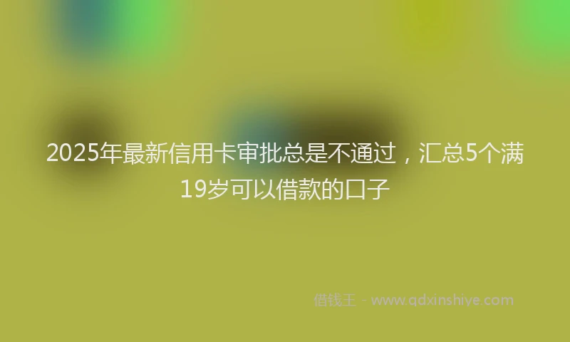 2025年最新信用卡审批总是不通过，汇总5个满19岁可以借款的口子