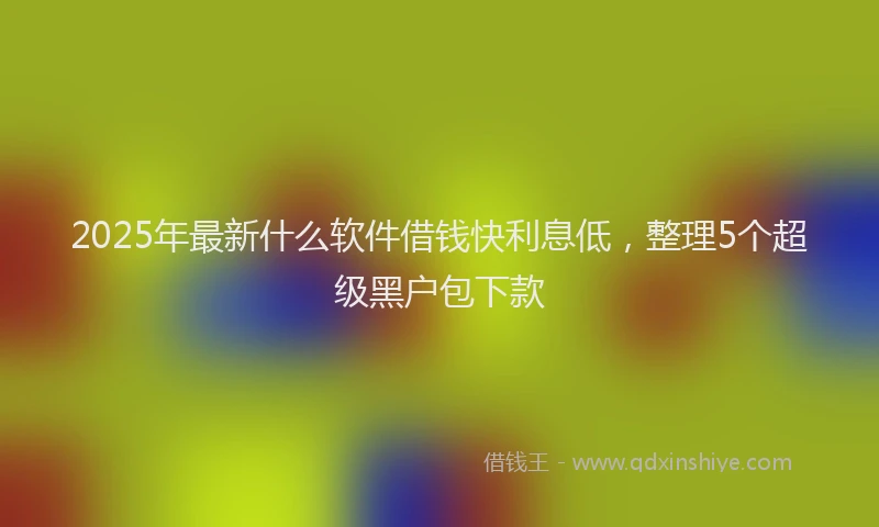 2025年最新什么软件借钱快利息低，整理5个超级黑户包下款