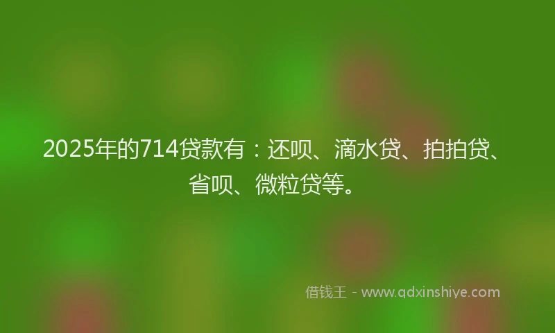 2025年的714贷款有：还呗、滴水贷、拍拍贷、省呗、微粒贷等。