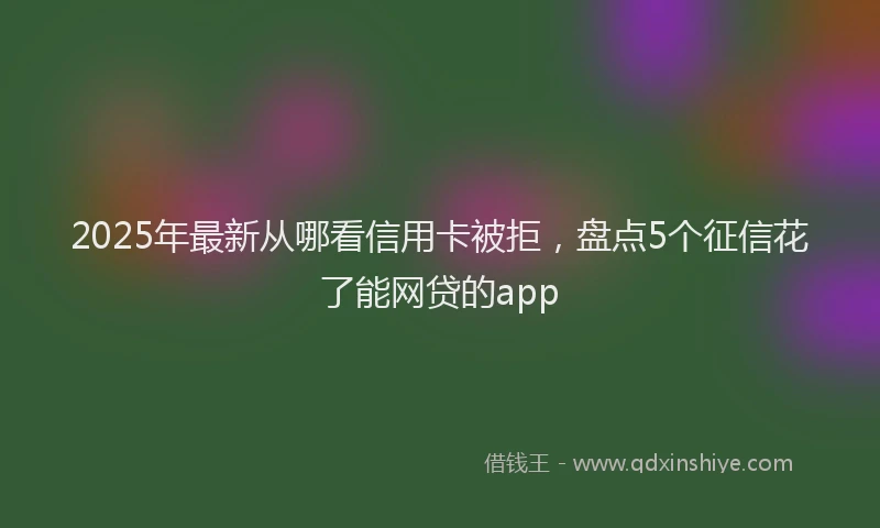 2025年最新从哪看信用卡被拒，盘点5个征信花了能网贷的app