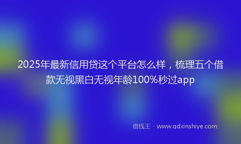 2025年最新信用贷这个平台怎么样，梳理五个借款无视黑白无视年龄100%秒过app