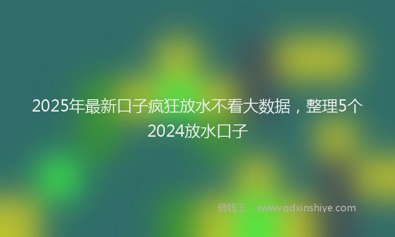 2025年最新口子疯狂放水不看大数据，整理5个2024放水口子