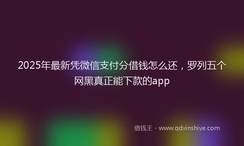 2025年最新凭微信支付分借钱怎么还，罗列五个网黑真正能下款的app