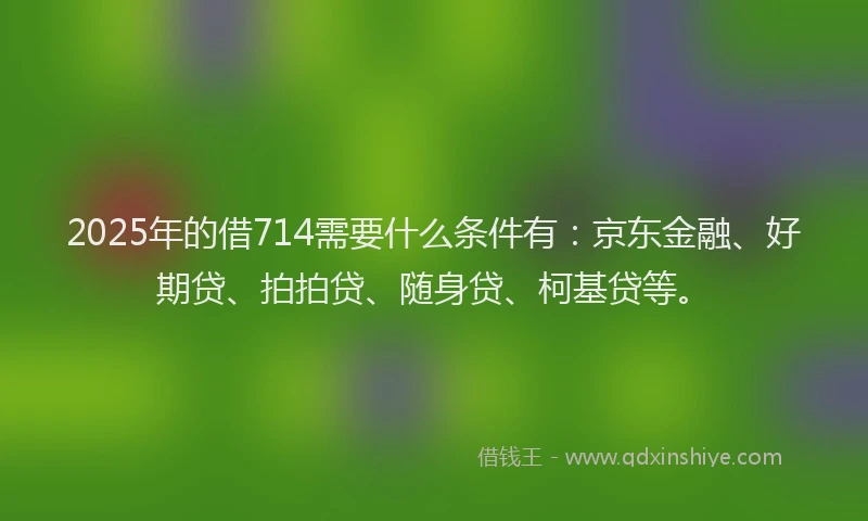 2025年的借714需要什么条件有：京东金融、好期贷、拍拍贷、随身贷、柯基贷等。
