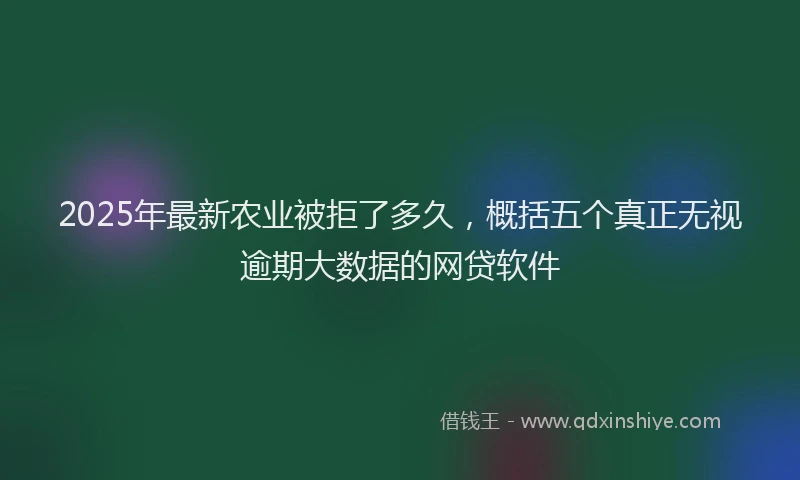 2025年最新农业被拒了多久，概括五个真正无视逾期大数据的网贷软件
