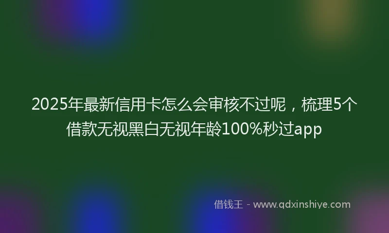 2025年最新信用卡怎么会审核不过呢，梳理5个借款无视黑白无视年龄100%秒过app