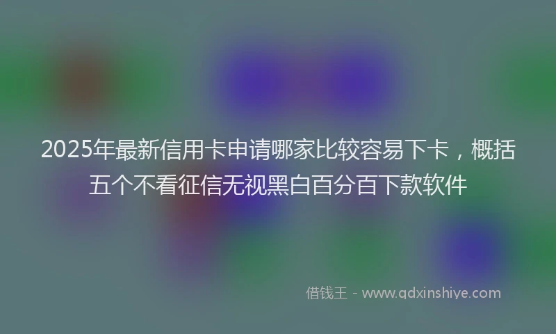 2025年最新信用卡申请哪家比较容易下卡，概括五个不看征信无视黑白百分百下款软件