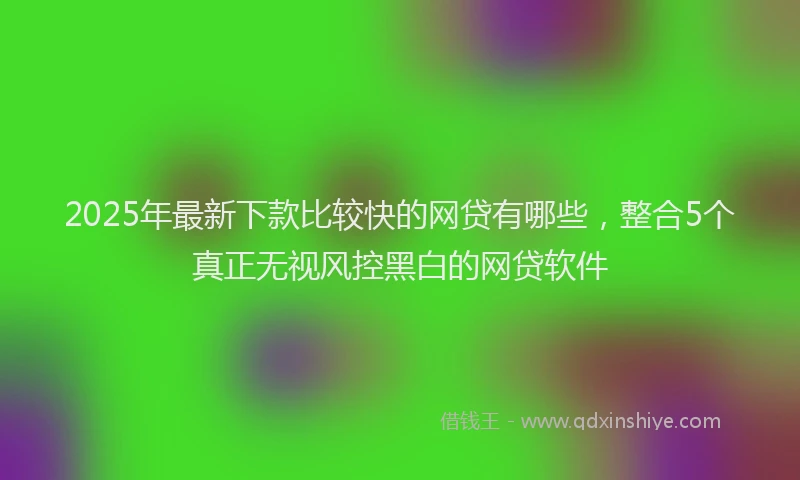 2025年最新下款比较快的网贷有哪些，整合5个真正无视风控黑白的网贷软件