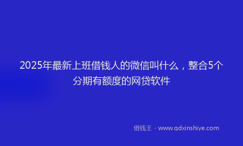 2025年最新上班借钱人的微信叫什么，整合5个分期有额度的网贷软件