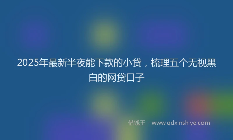 2025年最新半夜能下款的小贷，梳理五个无视黑白的网贷口子