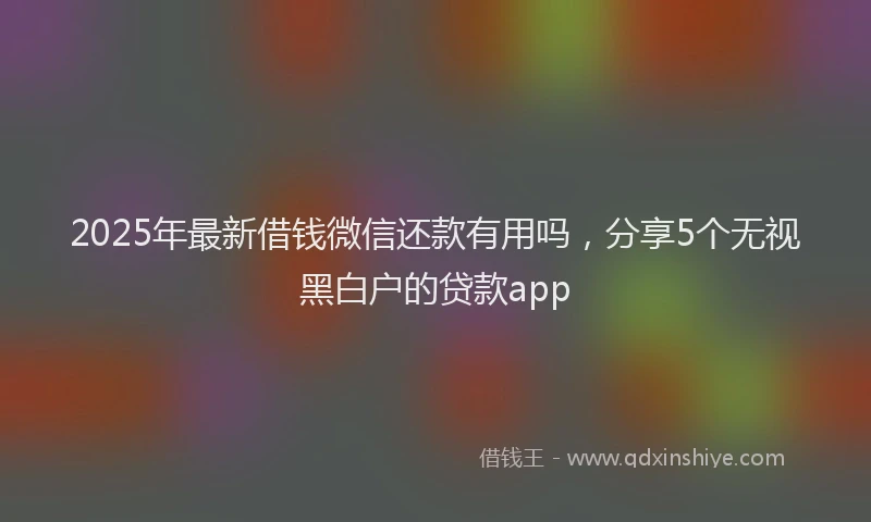 2025年最新借钱微信还款有用吗，分享5个无视黑白户的贷款app