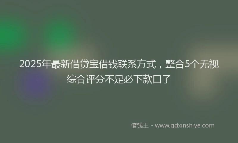 2025年最新借贷宝借钱联系方式，整合5个无视综合评分不足必下款口子