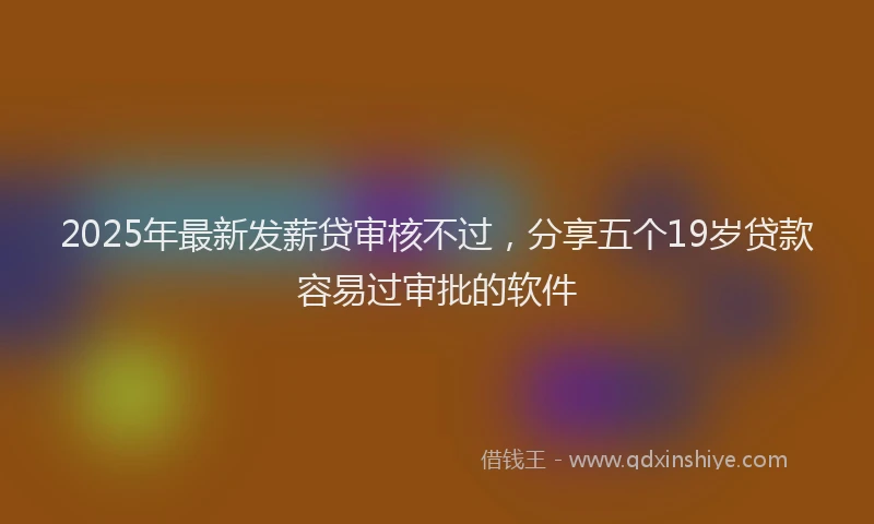 2025年最新发薪贷审核不过，分享五个19岁贷款容易过审批的软件