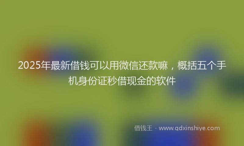 2025年最新借钱可以用微信还款嘛，概括五个手机身份证秒借现金的软件