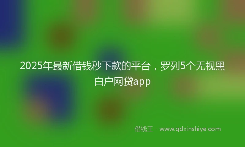 2025年最新借钱秒下款的平台，罗列5个无视黑白户网贷app