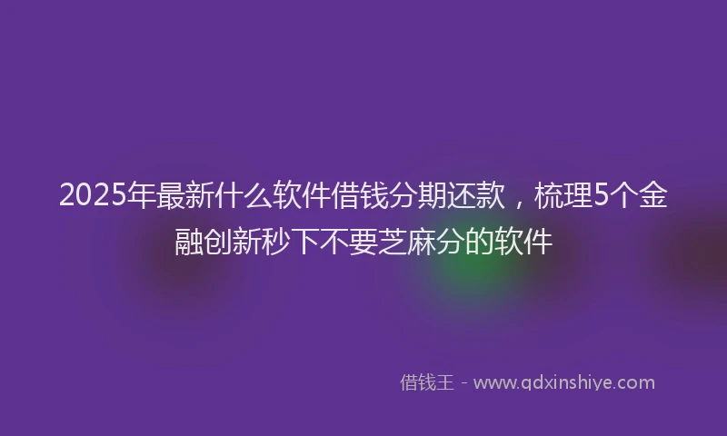 2025年最新什么软件借钱分期还款，梳理5个金融创新秒下不要芝麻分的软件