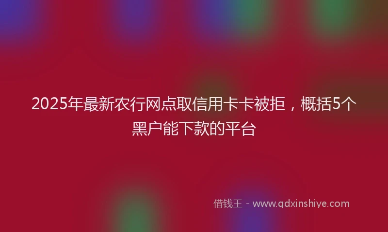 2025年最新农行网点取信用卡卡被拒，概括5个黑户能下款的平台