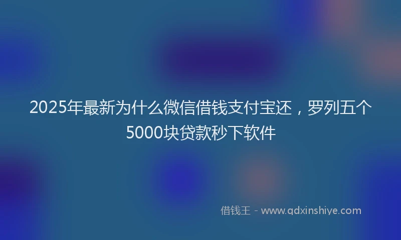 2025年最新为什么微信借钱支付宝还，罗列五个5000块贷款秒下软件