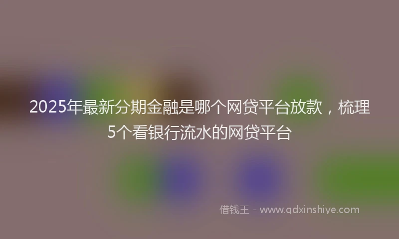 2025年最新分期金融是哪个网贷平台放款，梳理5个看银行流水的网贷平台