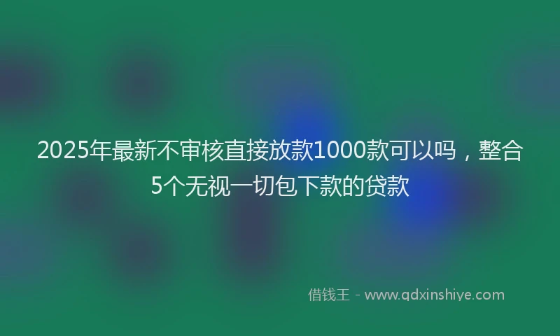 2025年最新不审核直接放款1000款可以吗，整合5个无视一切包下款的贷款