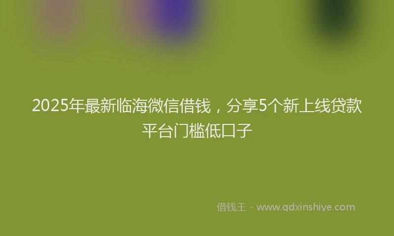 2025年最新临海微信借钱，分享5个新上线贷款平台门槛低口子