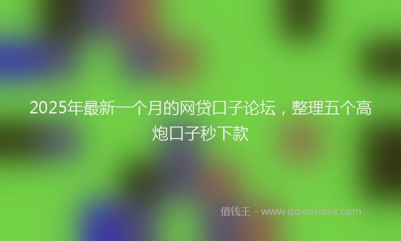 2025年最新一个月的网贷口子论坛，整理五个高炮口子秒下款