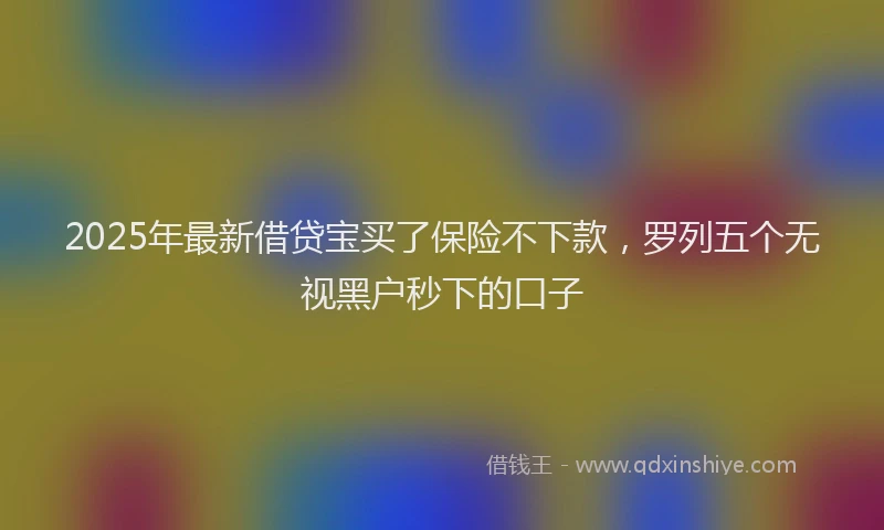 2025年最新借贷宝买了保险不下款，罗列五个无视黑户秒下的口子