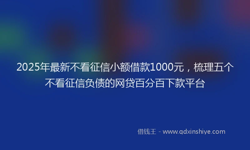 2025年最新不看征信小额借款1000元，梳理五个不看征信负债的网贷百分百下款平台