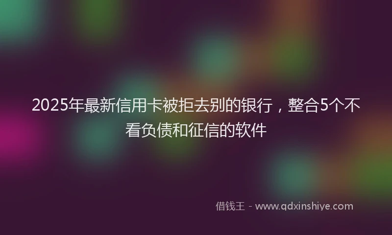 2025年最新信用卡被拒去别的银行，整合5个不看负债和征信的软件