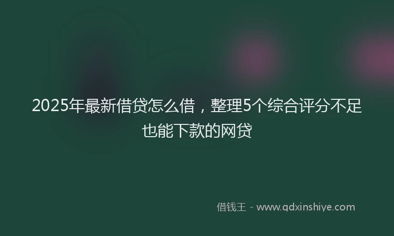 2025年最新借贷怎么借，整理5个综合评分不足也能下款的网贷