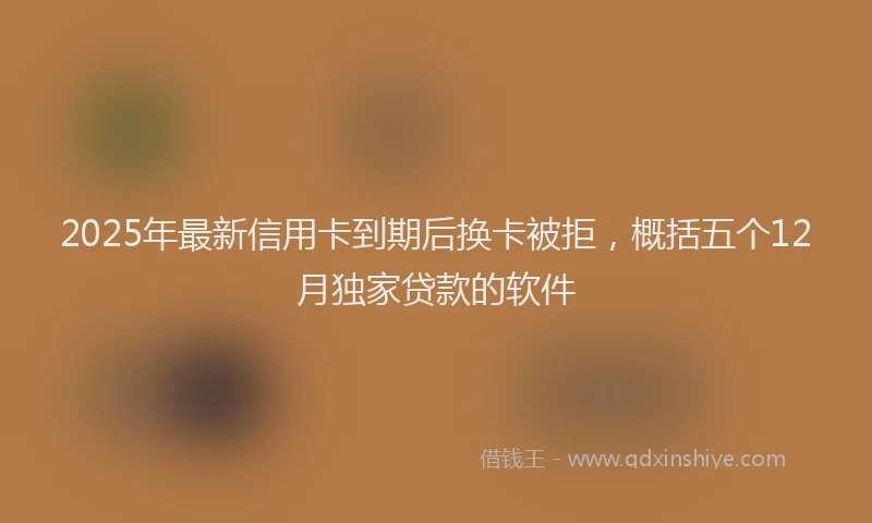 2025年最新信用卡到期后换卡被拒，概括五个12月独家贷款的软件