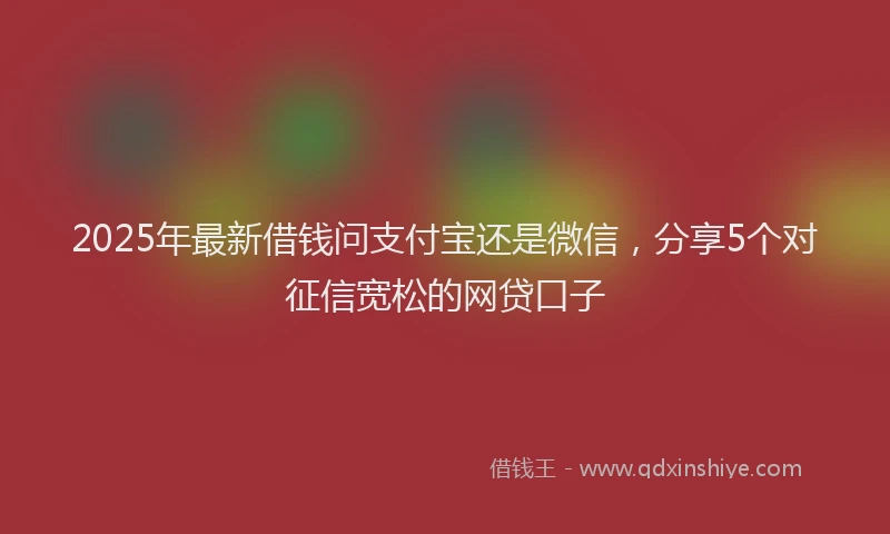 2025年最新借钱问支付宝还是微信，分享5个对征信宽松的网贷口子