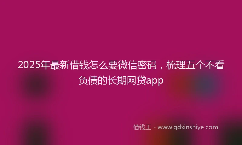 2025年最新借钱怎么要微信密码，梳理五个不看负债的长期网贷app