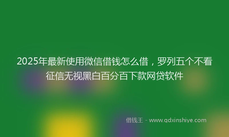 2025年最新使用微信借钱怎么借，罗列五个不看征信无视黑白百分百下款网贷软件