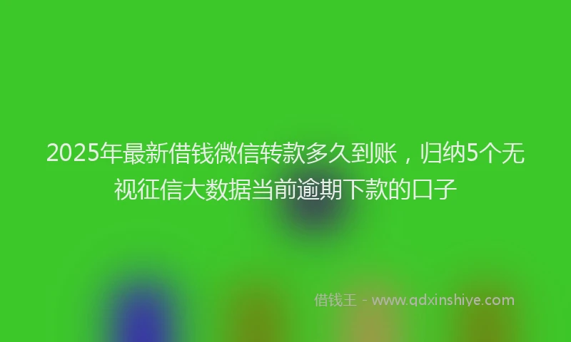 2025年最新借钱微信转款多久到账，归纳5个无视征信大数据当前逾期下款的口子