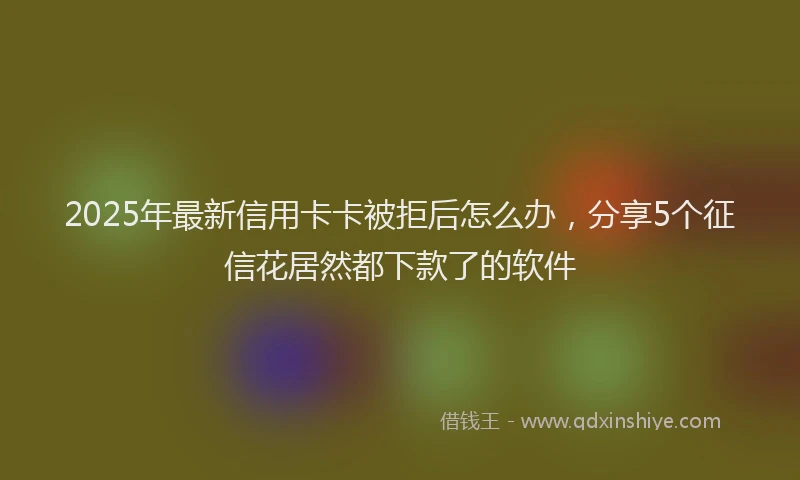 2025年最新信用卡卡被拒后怎么办，分享5个征信花居然都下款了的软件
