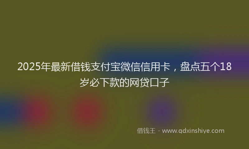 2025年最新借钱支付宝微信信用卡，盘点五个18岁必下款的网贷口子