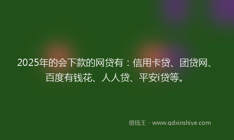 2025年的会下款的网贷有：信用卡贷、团贷网、百度有钱花、人人贷、平安i贷等。