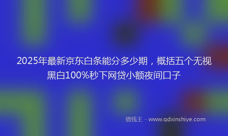 2025年最新京东白条能分多少期，概括五个无视黑白100%秒下网贷小额夜间口子