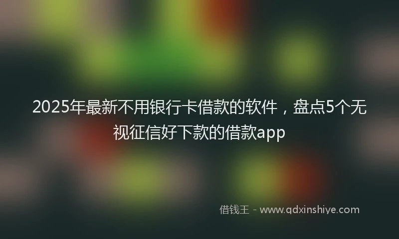 2025年最新不用银行卡借款的软件，盘点5个无视征信好下款的借款app