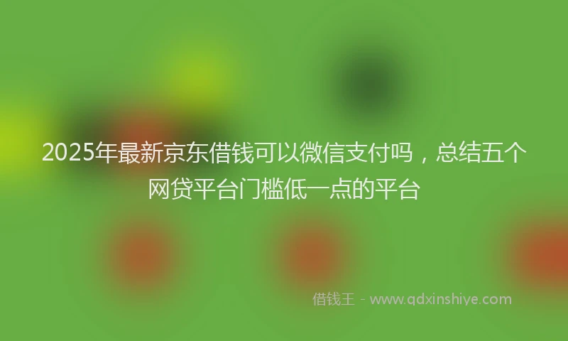 2025年最新京东借钱可以微信支付吗，总结五个网贷平台门槛低一点的平台