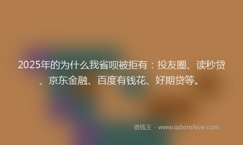 2025年的为什么我省呗被拒有：投友圈、读秒贷、京东金融、百度有钱花、好期贷等。