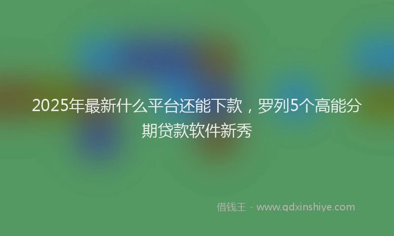 2025年最新什么平台还能下款，罗列5个高能分期贷款软件新秀