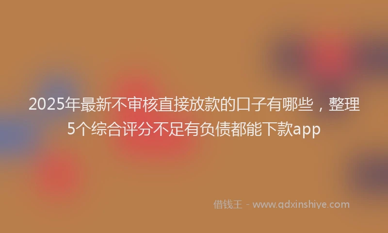 2025年最新不审核直接放款的口子有哪些，整理5个综合评分不足有负债都能下款app