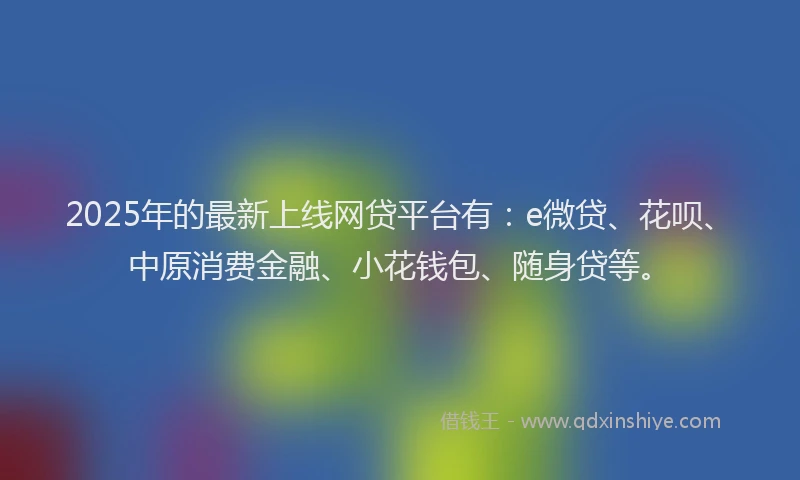 2025年的最新上线网贷平台有：e微贷、花呗、中原消费金融、小花钱包、随身贷等。