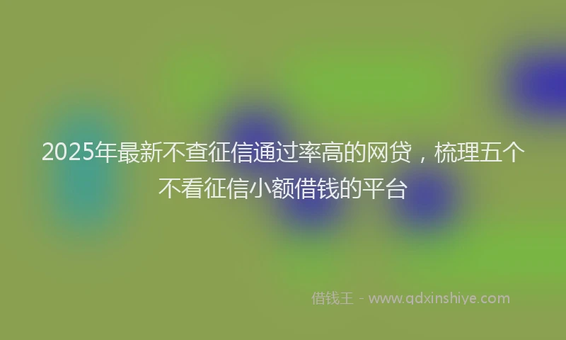 2025年最新不查征信通过率高的网贷，梳理五个不看征信小额借钱的平台