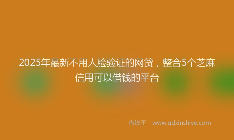 2025年最新不用人脸验证的网贷，整合5个芝麻信用可以借钱的平台
